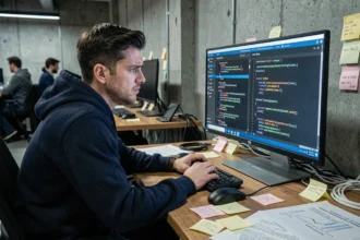 Développeur informatique frustré face aux erreurs d'AWS Amplify sur son écran