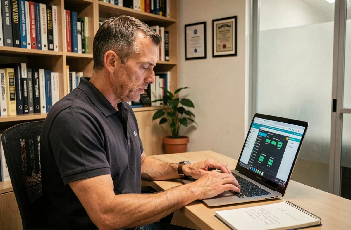 Expert en sécurité informatique travaillant seul dans son bureau avec des outils de supervision réseau
