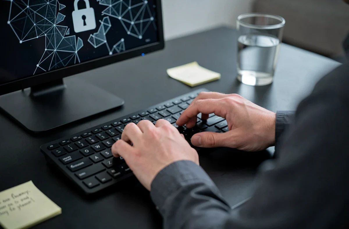 Gros plan sur un clavier et un écran affichant un cadenas de sécurité numérique, symbolisant les failles et cyber-vulnérabilités informatiques
